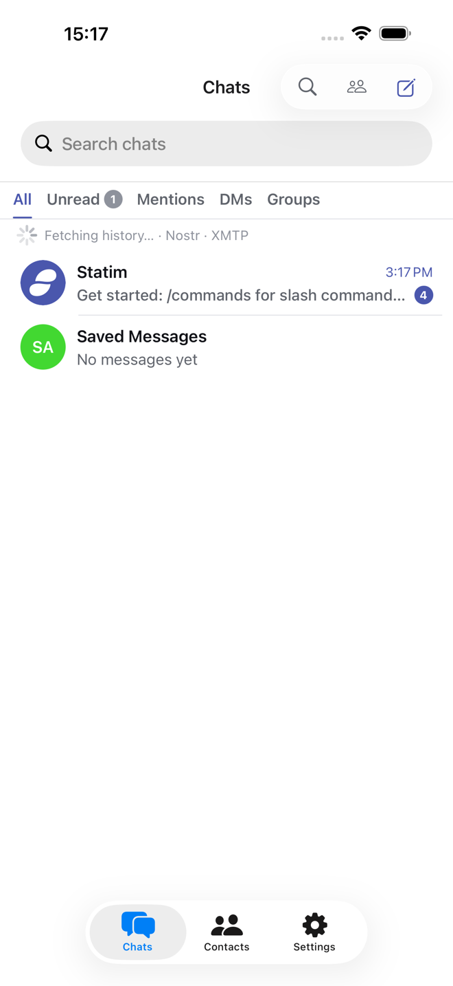 The chat list