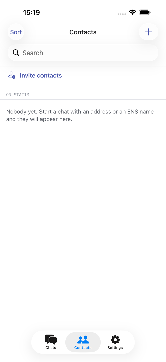 The Contacts tab